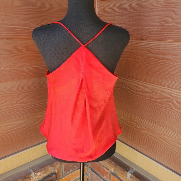 Glam Red Silky Satin Spaghetti Strap Camisole Size Small - Picture 6 of 8